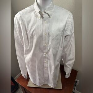 Men's White Striped Brooks Brothers Classic shirt
